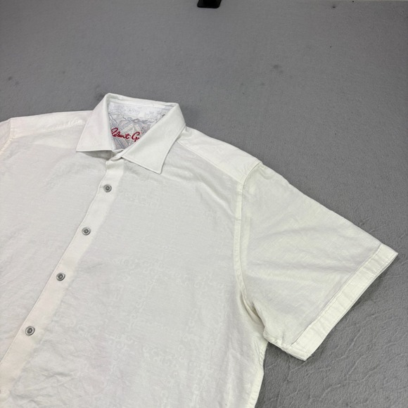 Robert Graham Other - Robert Graham Linen Shirt Mens 2XL White Embroidered Button‎ Up Beach Casual